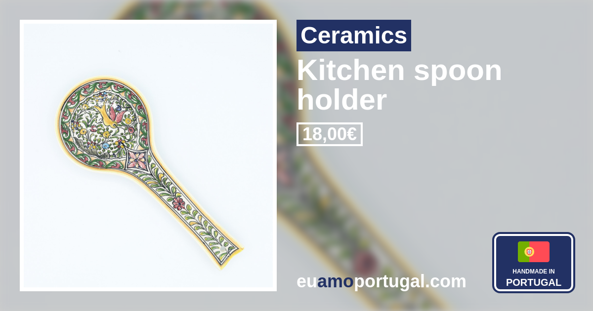 Ceramic kitchen spoon holder Portuguese Handicrafts