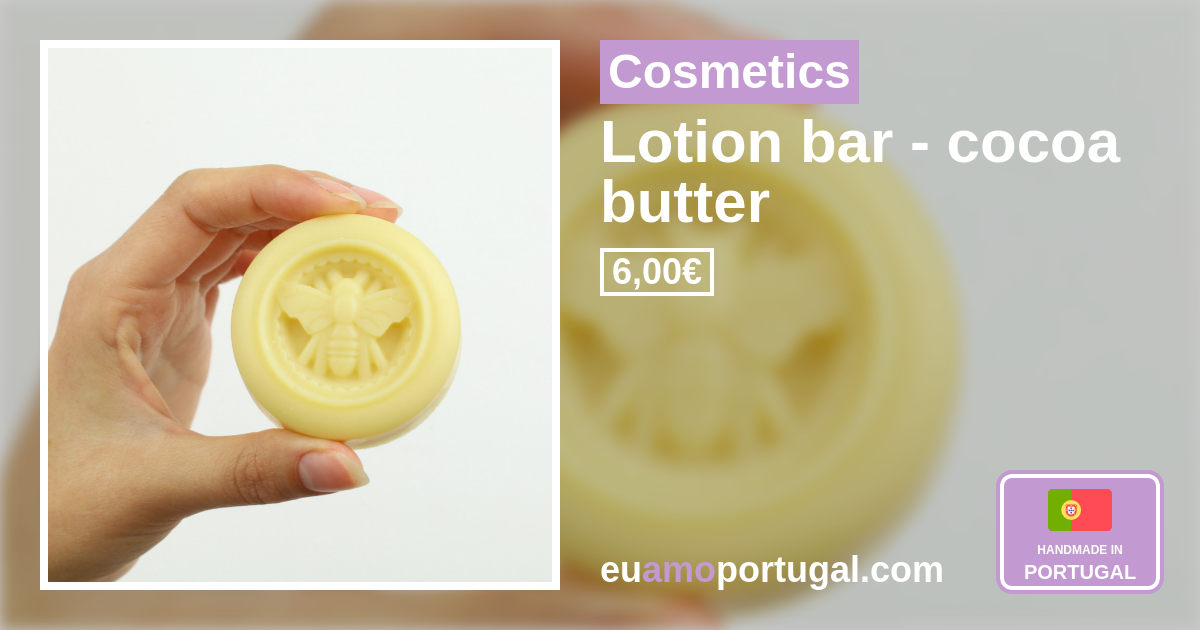 Natural lotion bar with cocoa butter