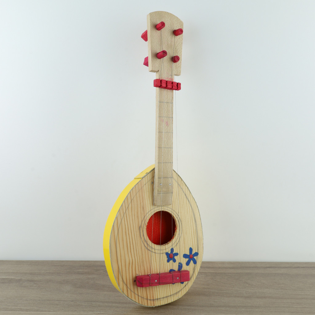 Mini viola portuguesa feita à mão amarelo